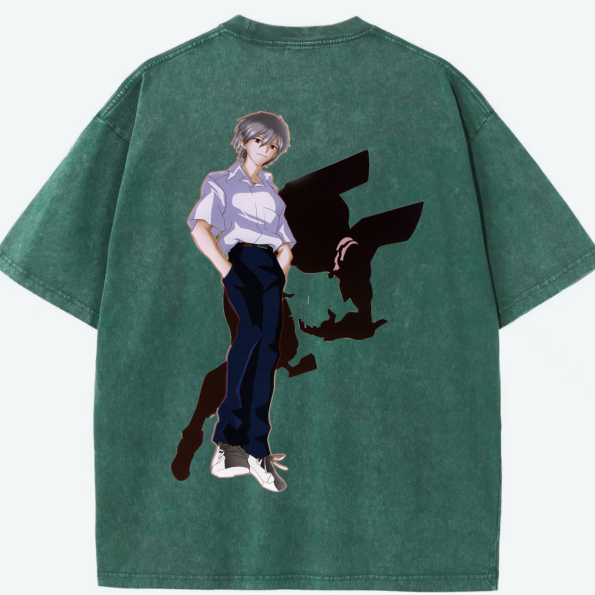 （画像用） EVA 新世紀エヴァンゲリオン 綿100% ヴィンテージ風 半袖Tシャツ（背面プリント）